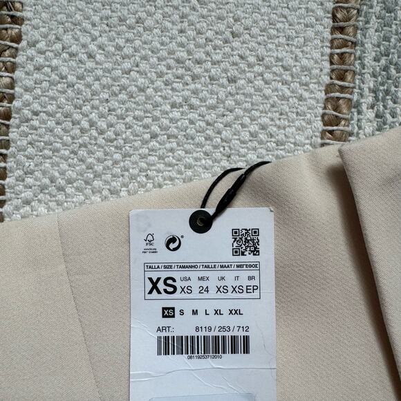 Zara Beige Cigarette Leg High Rise Trouser Pants Women’s Size XS Bloggers Fave - Picture 10 of 13